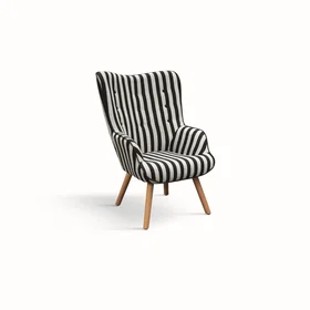 KONTE.DESIGN Fauteuil en tissu pieds en bois