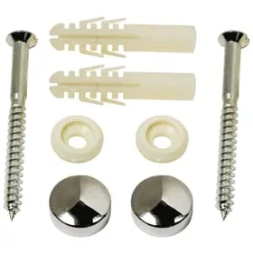 Fluidmaster 22122 Toilet WC Pan Bidet Floor Fixing Kit with Chrome Cover Caps