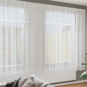 vidaXL Lace Curtain Floral 245x900cm