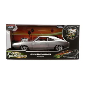 Jada Toys Fast & Furious Jubileum Dom's Dodge Silver Finish 1:24