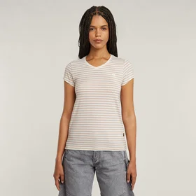 G-Star Raw Stripe Eyben Slim V-neck T-shirt (Dam)