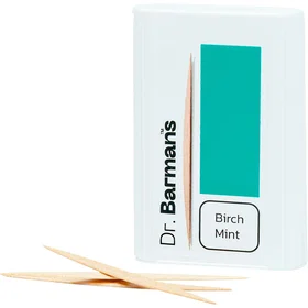 Dr Barman's Tandpetare Birch Mint Dubbeländad 100 stk (Tandpinnar)