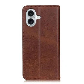 Hållbart Läder Plånbokfodral för iPhone 16 Plus