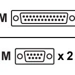 Moxa DB-25 to DB-9 Cable 50cm