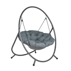 Lykke Hengestol Polyrattan Med Stativ Grå