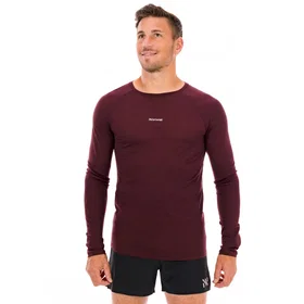 Nnormal Merino Långärmad T-shirt Burgundy (Herr)