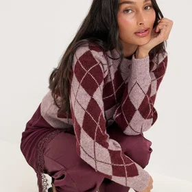 Vero Moda Ls Argyle Cardigan (Women's)