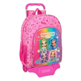Safta Rainbow High Shine Wheeled Backpack