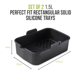 Tower Silicone Rectangular Solid Trays Black