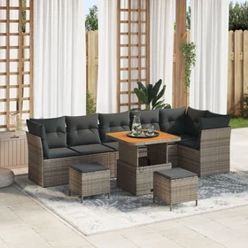 vidaXL Garden Sofa Set Height-Adjustable 9 Pieces 3361503