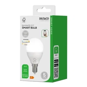 Deltaco SH-LE14G45CCTC Smart Home E14 G45 2700K-6500K 470lm 4.9W