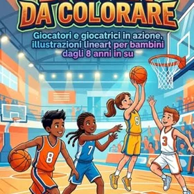 Basket da Colorare Giocatori e giocatrici in azione Färgläggningsbok för barn