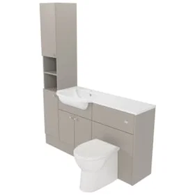 Deccado Benham Fitted Tower Vanity Toilet Pan Unit Combination Beige