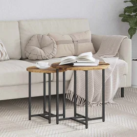 vidaXL Side Table Set Old Wood Black 50 x 50 x 50 cm MPN 869700