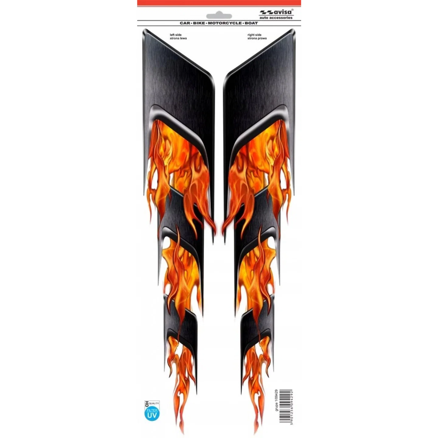 Avisa Air Vents With Flames - Vehicle Decals