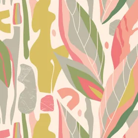 Origin Murals Abstract Leaf Shapes MUR204L