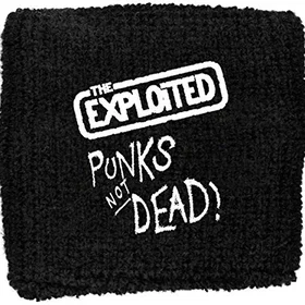EXPLOITED Punks Not Dead Logo Terrycloth Athletic Wristband Single