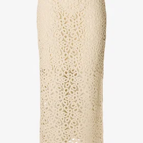 Selected Crochet Midi Skirt Cotton Polyester