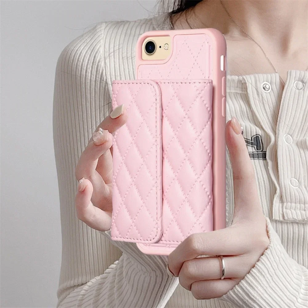 CaseOnline Functional Diamond Wallet Case for iPhone SE/iPhone SE 2020/iPhone 7/iPhone 6/6S