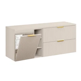 Adel Ensemble de meubles de salle de bain 140cm 3 niches panier à linge Kashmir
