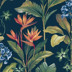 Belgravia Wallpaper Floral Tropical Palm Leaves