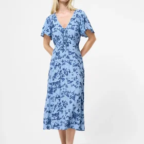 French Connection Isla Lizzie Crepe S/S V Nk Crepe Mekko