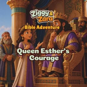 Ziggy & Zara Bible Adventure: Queen Esther’s Courage Färgläggningsbok för Barn
