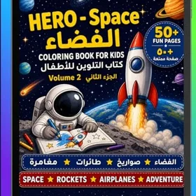 Hero Space Färgläggningsbok för Åldrar 3–8