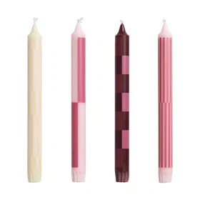 Hay Pattern Taper Candles 4pcs