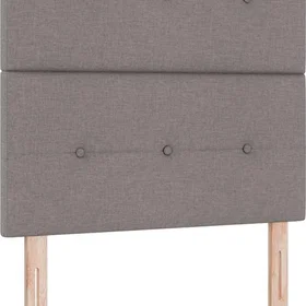 vidaXL Box Spring Bed with Mattress & LED Taupe 120x190 cm Fabric