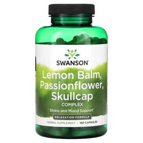Swanson Lemon Balm Passionflower Skullcap Complex 180 Capsules