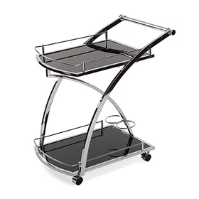 Versa Driana Waitress Trolley 73 x 46 x 66 cm Glass and Metal