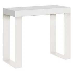 Itamoby Console extensible 90x40/196 cm effet bois frêne blanc