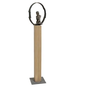 Interior Statue Silhouette Anneau Bronze Noir
