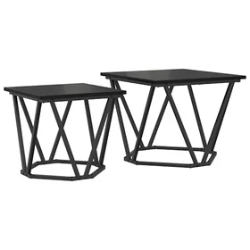 vidaXL Side Table Set 868267 Black oak 50 x 50 x 40 cm