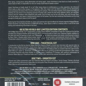 Jason Goes To Hell Limited Edition (4K Ultra HD + Blu-Ray)