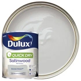 Dulux Quick Dry Satinwood Paint Goose Down Grey 0.75L