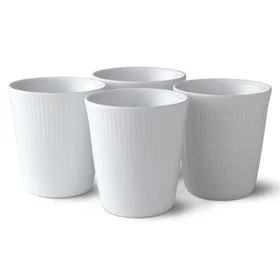 Royal Copenhagen Hvit Riflet Mug 29cl 4-pack