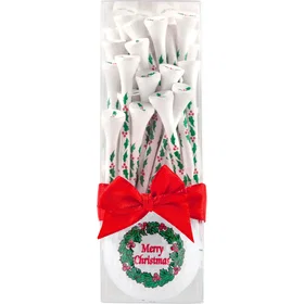 Sportiques Golf Tees Juletema Hvid/Rød
