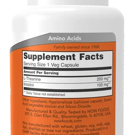 Now Foods L-Theanine 200mg 90 Kapslar