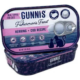 Gunnis Toppers Herring & Cod Kissanat 85g
