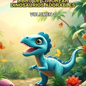 Libro De Colorear Dinosaurios Adorables Volumen 1