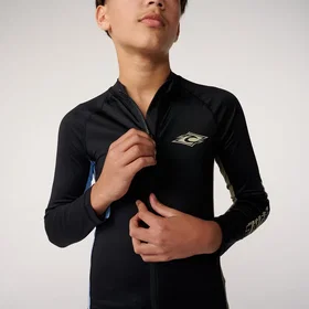 Rip Curl Kids Eternal Shred Zip Through Long Sleeve Rash Vest (Jr)