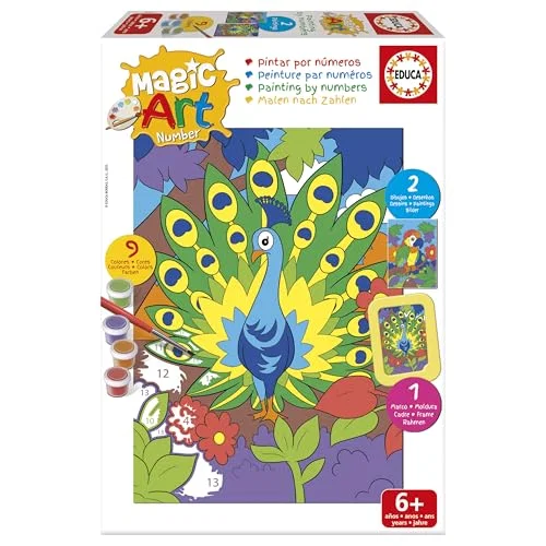 Educa Peacock And Parrot Paint By Numbers 20405