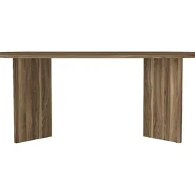 TOPANIA Dining Table Natural Dark