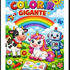 Meu Livro De Colorir Gigante Animals Fantasy E Diversao Färgläggningsbok