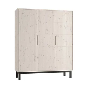 Pinio Armoire 3 Portes Country Bois Blanchi Acacia