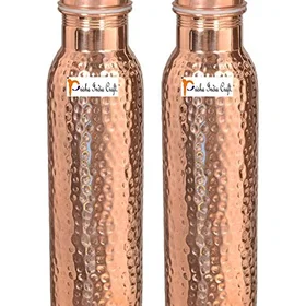 Prisha India Craft Bouteille de Cuivre Martelé