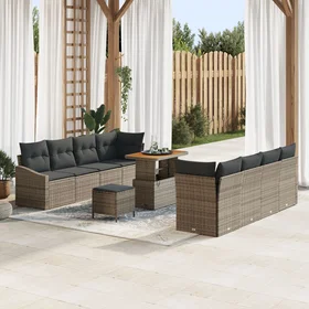 vidaXL Ensemble Canapé de Jardin avec Coussin 11 Pièces 3362633