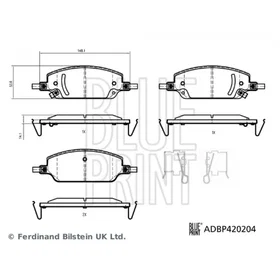 Blue Print Skivbromsbeläggssats ADBP420204